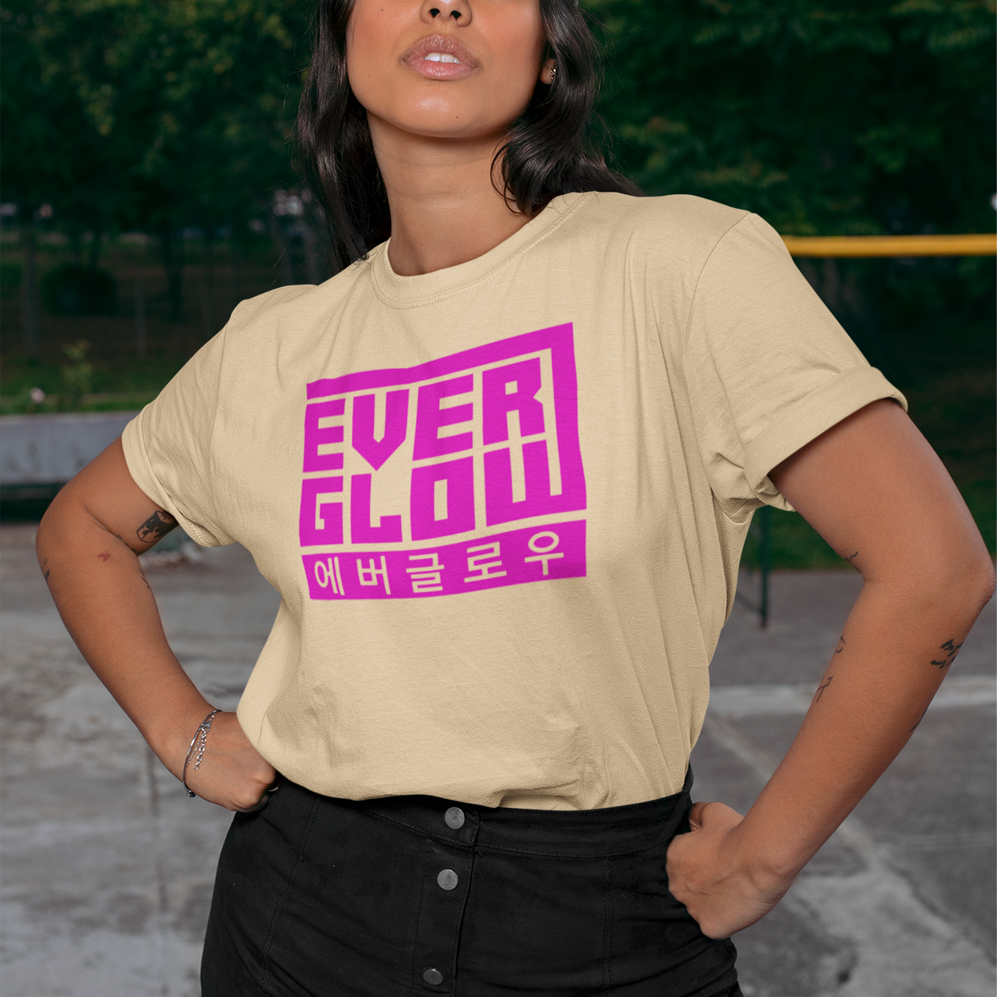 Camiseta Básica Everglow Let's Go Forever - pérola