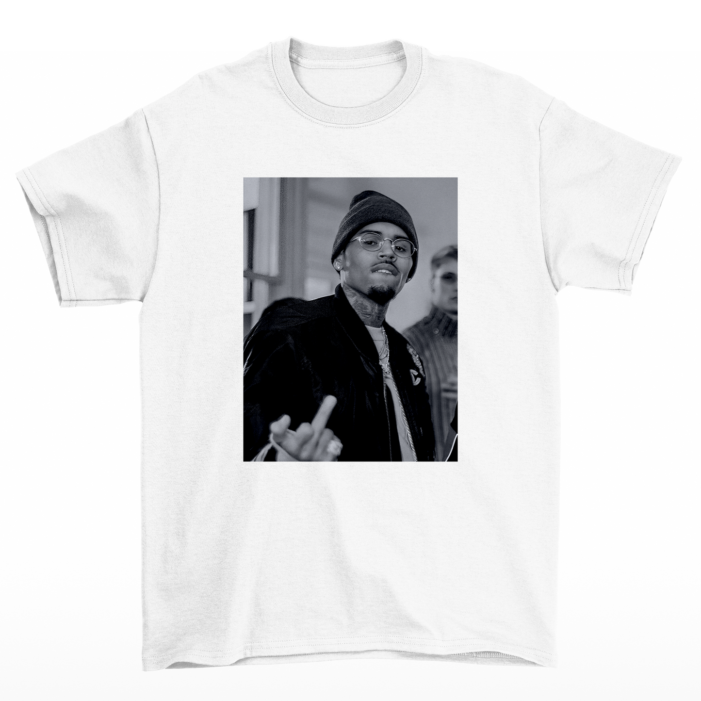 Camiseta Básica Chris Brown B&W Photo