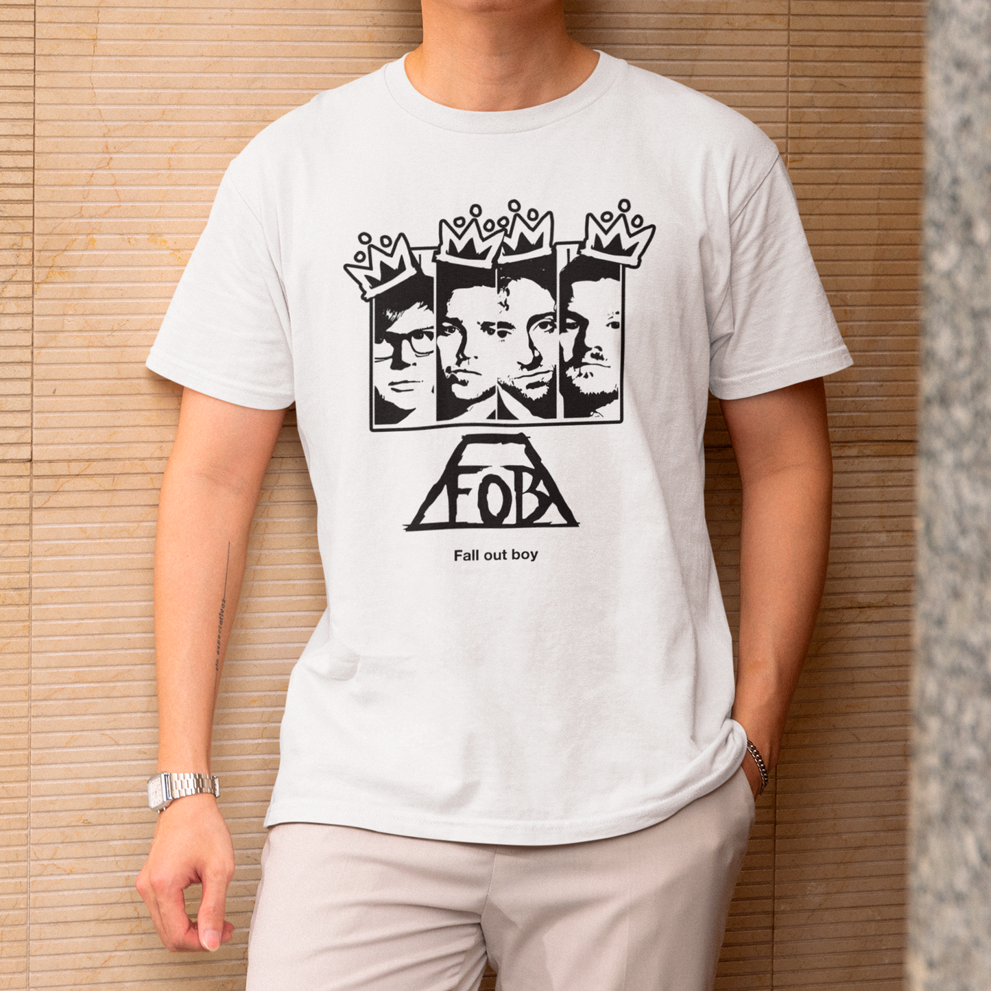 Camiseta Básica Rosto Grafite Fall Out Boy