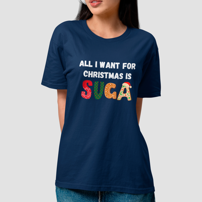 Camiseta Básica Christmas BTS All I Want For Christmas Is Suga