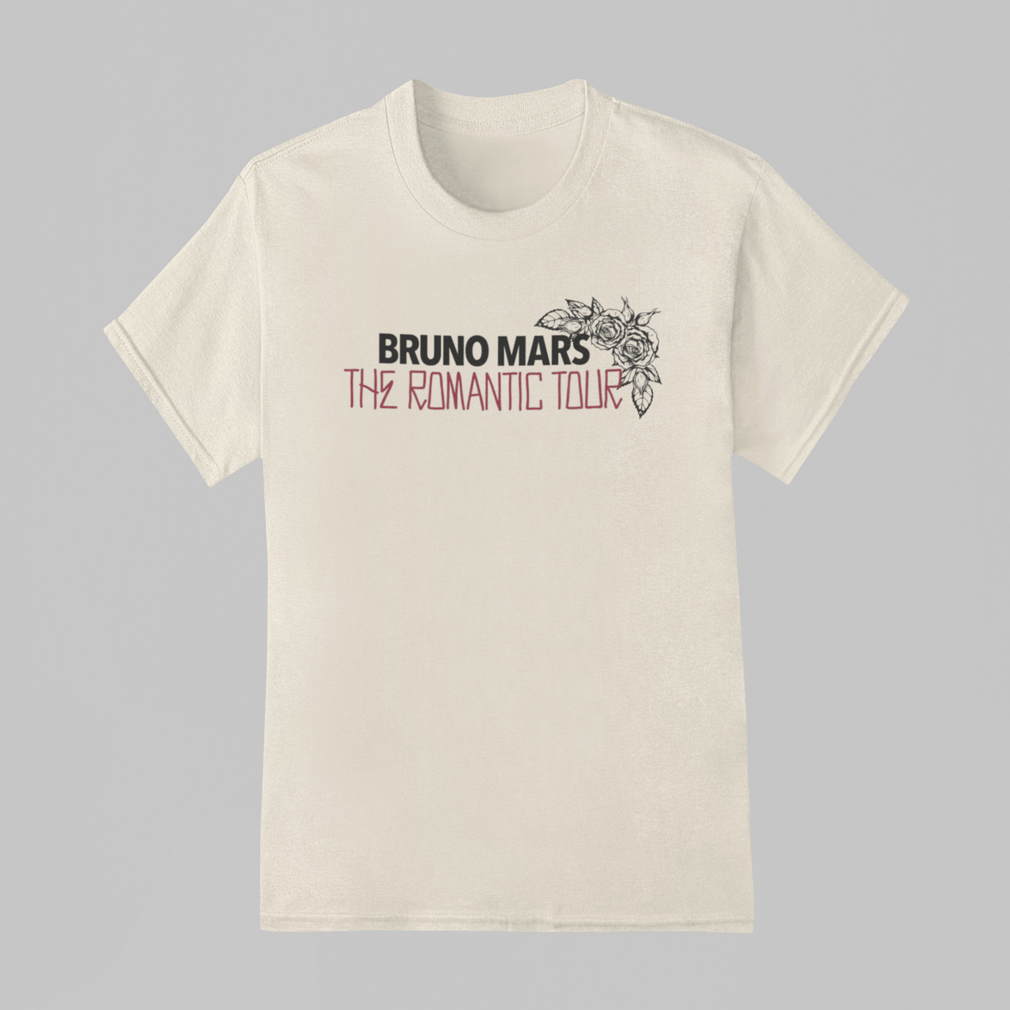 Camiseta Básica Bruno Mars The Romantic Tour Logo