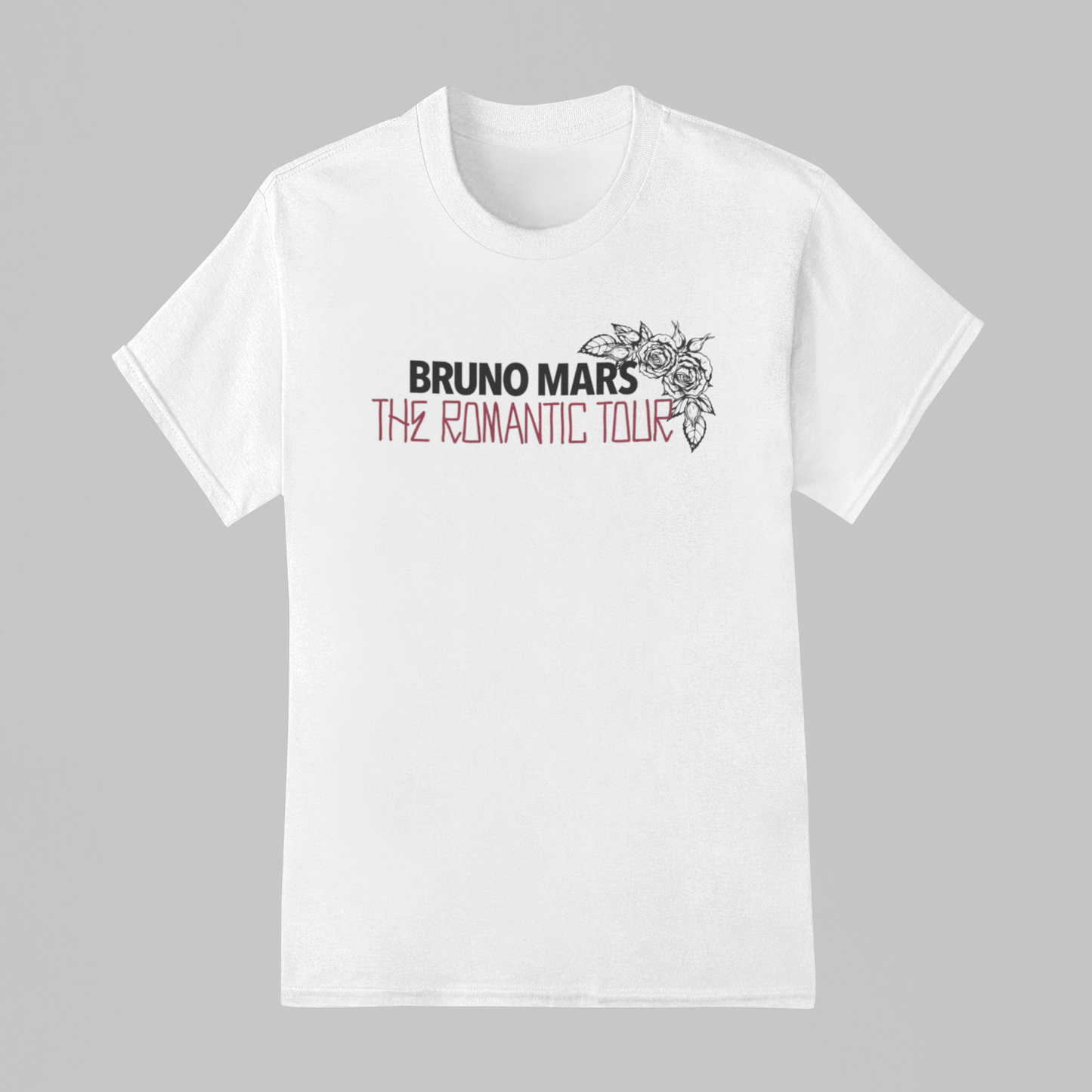 Camiseta Básica Bruno Mars The Romantic Tour Logo