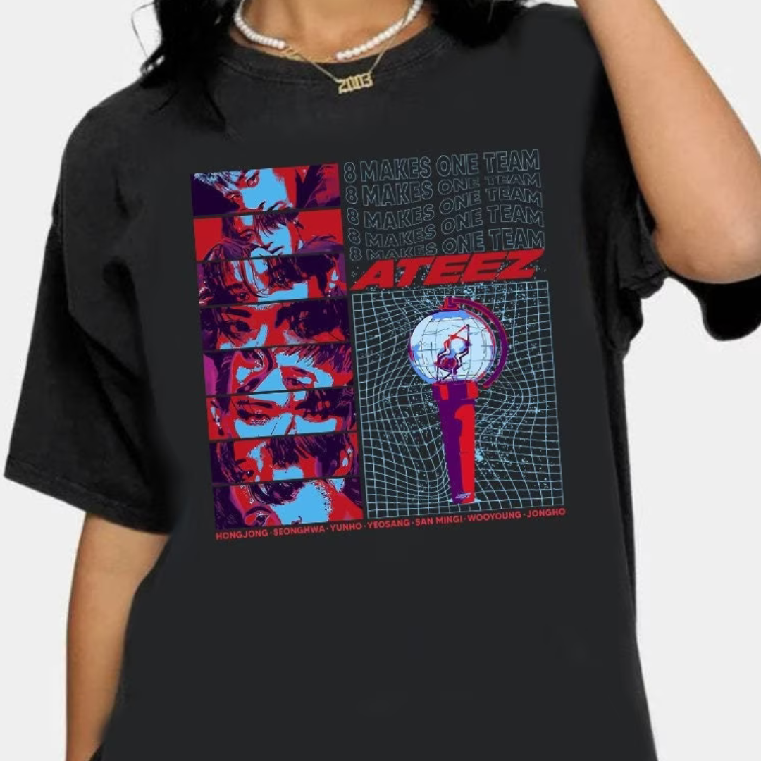 Camiseta Básica Ateez 8 Make One Team