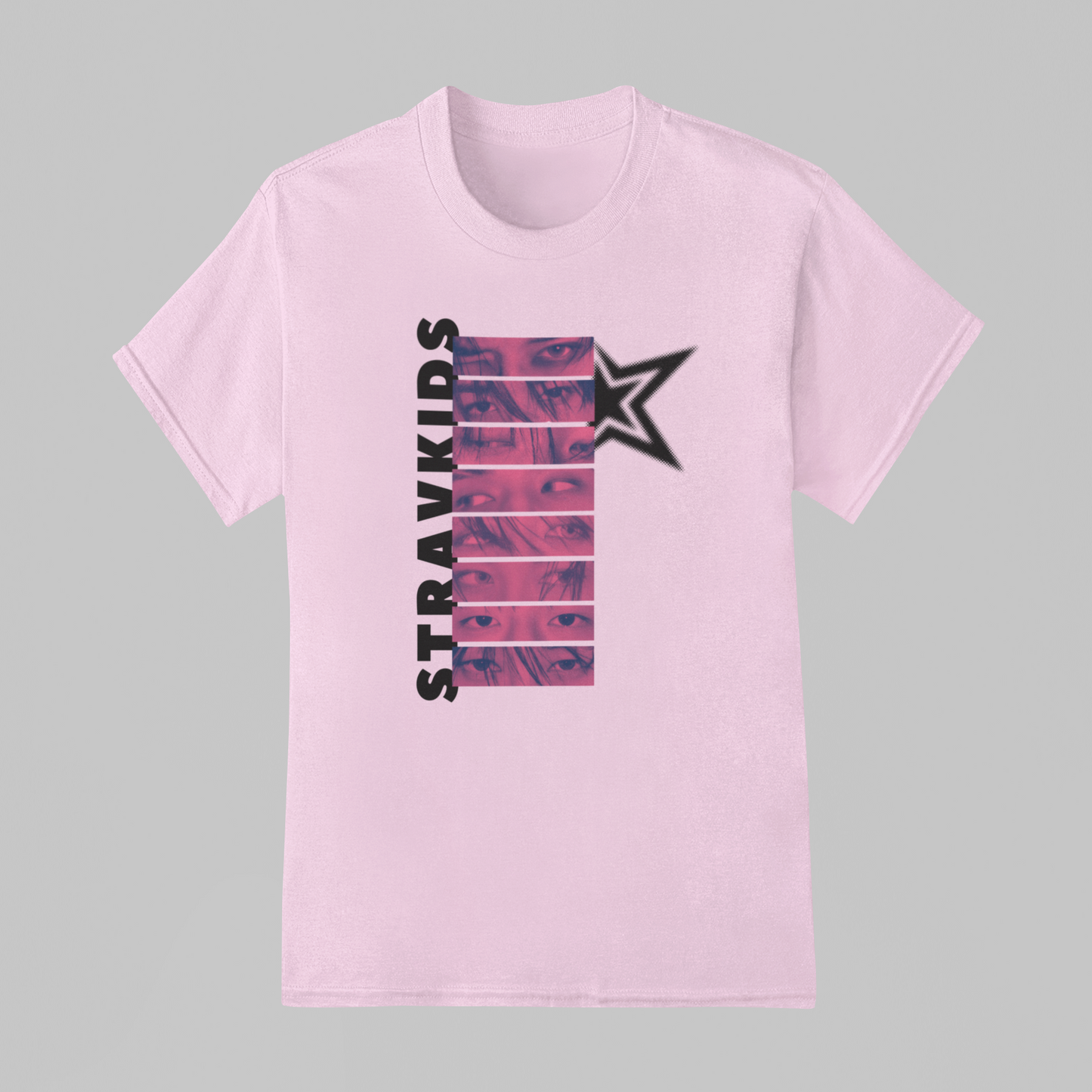 Camiseta Básica Stray Kids Pink Collab