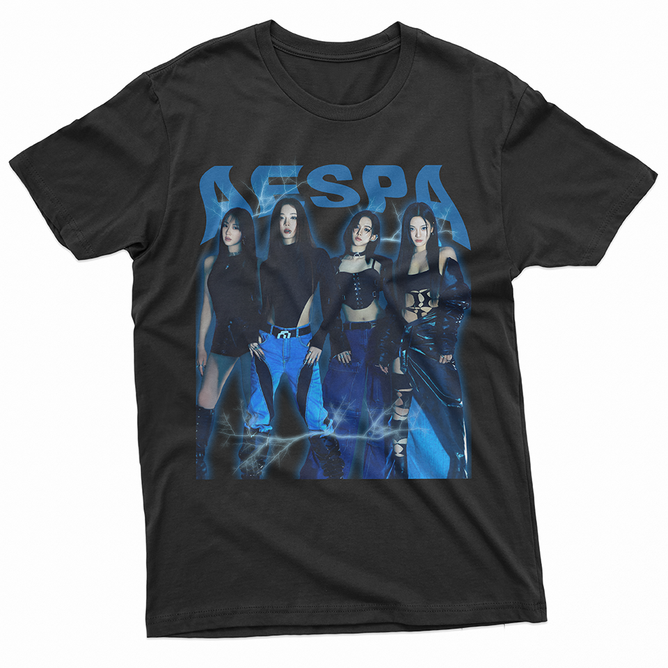 Camiseta Básica Aespa Kpop Retro