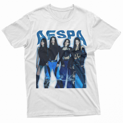 Camiseta Básica Aespa Kpop Retro