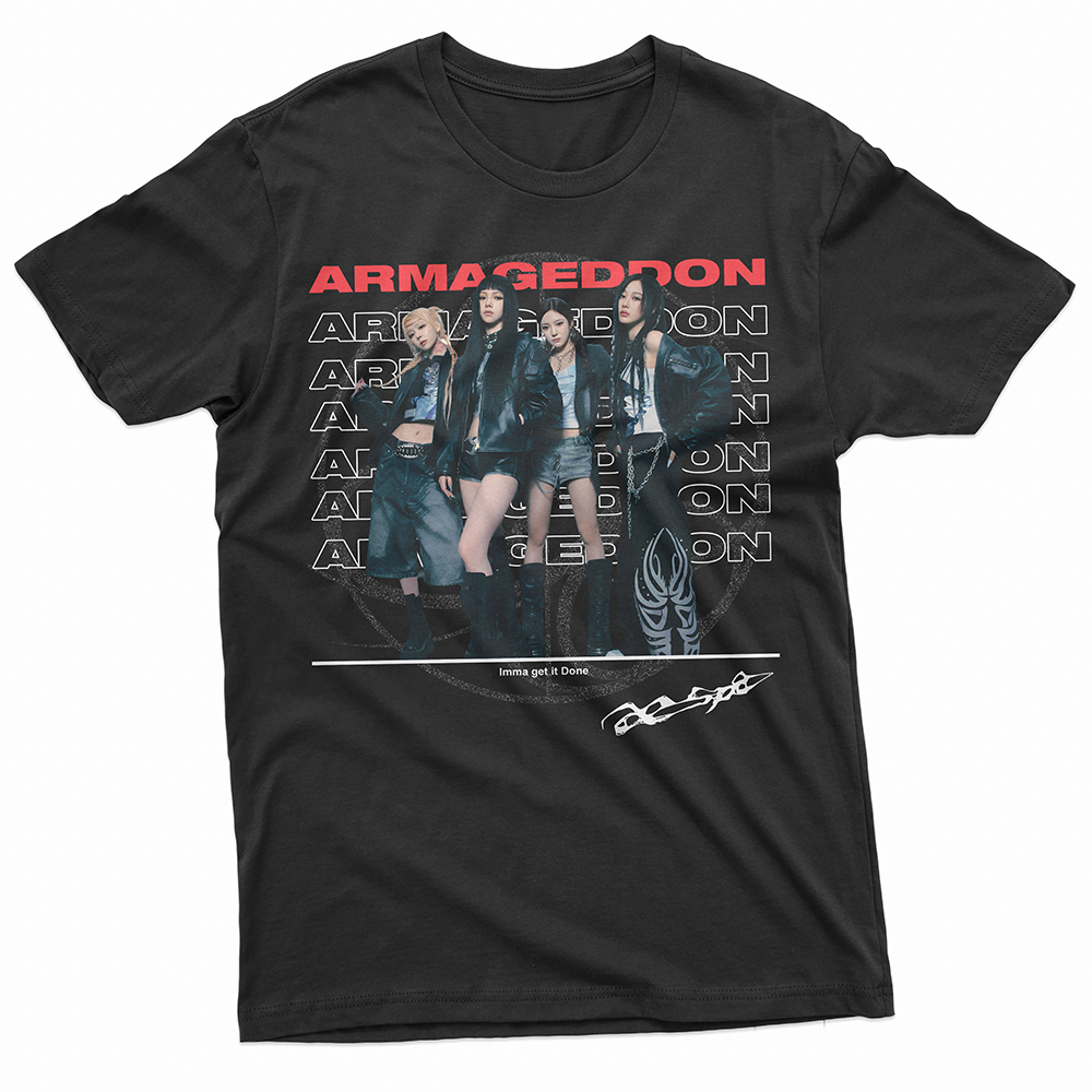 Camiseta Básica Aespa Armageddon Letters