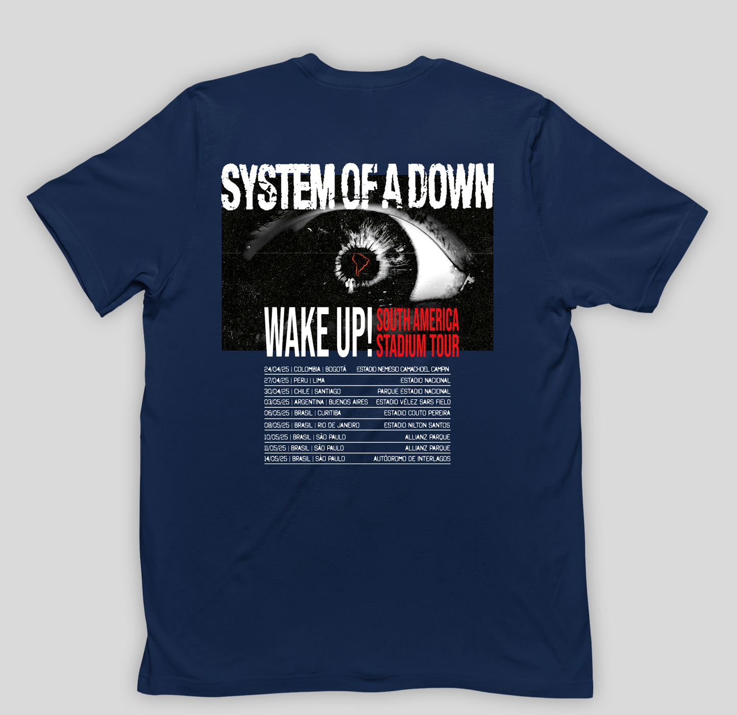 Camiseta Básica Sistem Of A Down Wake Tour