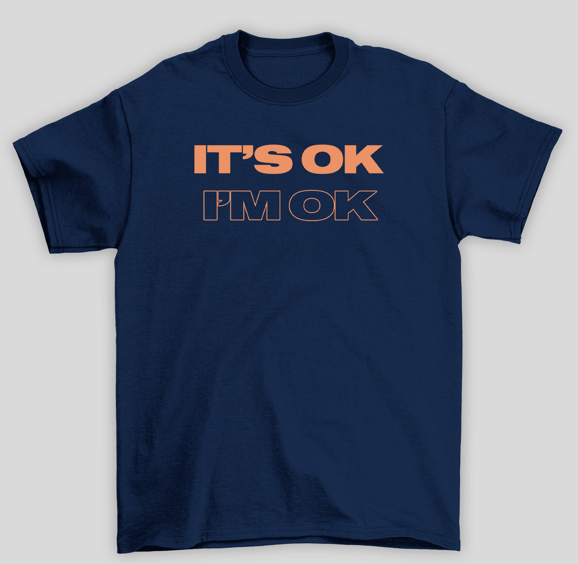 Camiseta Básica Tate McRae It's Ok I'm Ok- azul-marinho