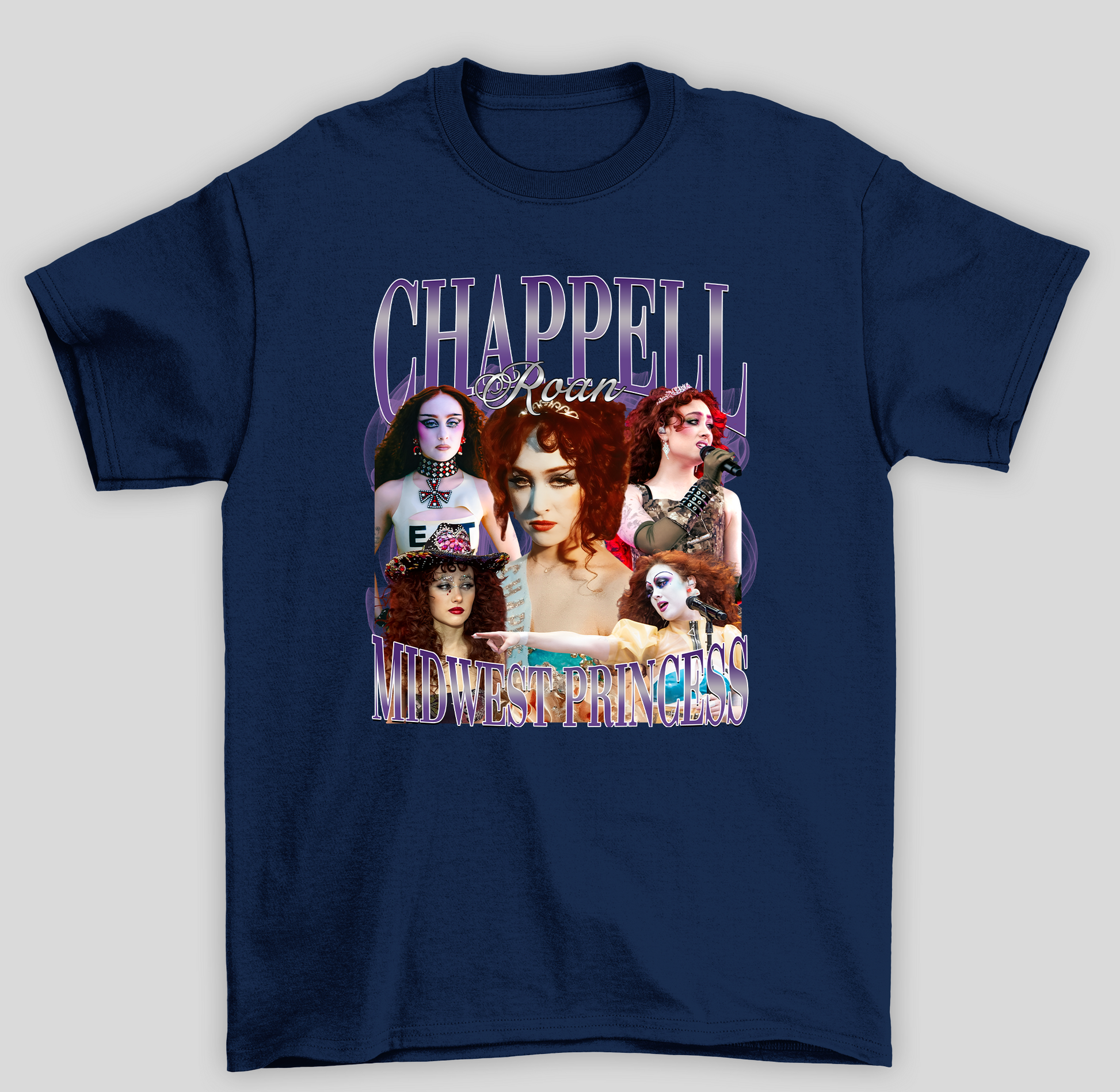 Camiseta Básica Chappel Roan Aesthetic - azul-marinho