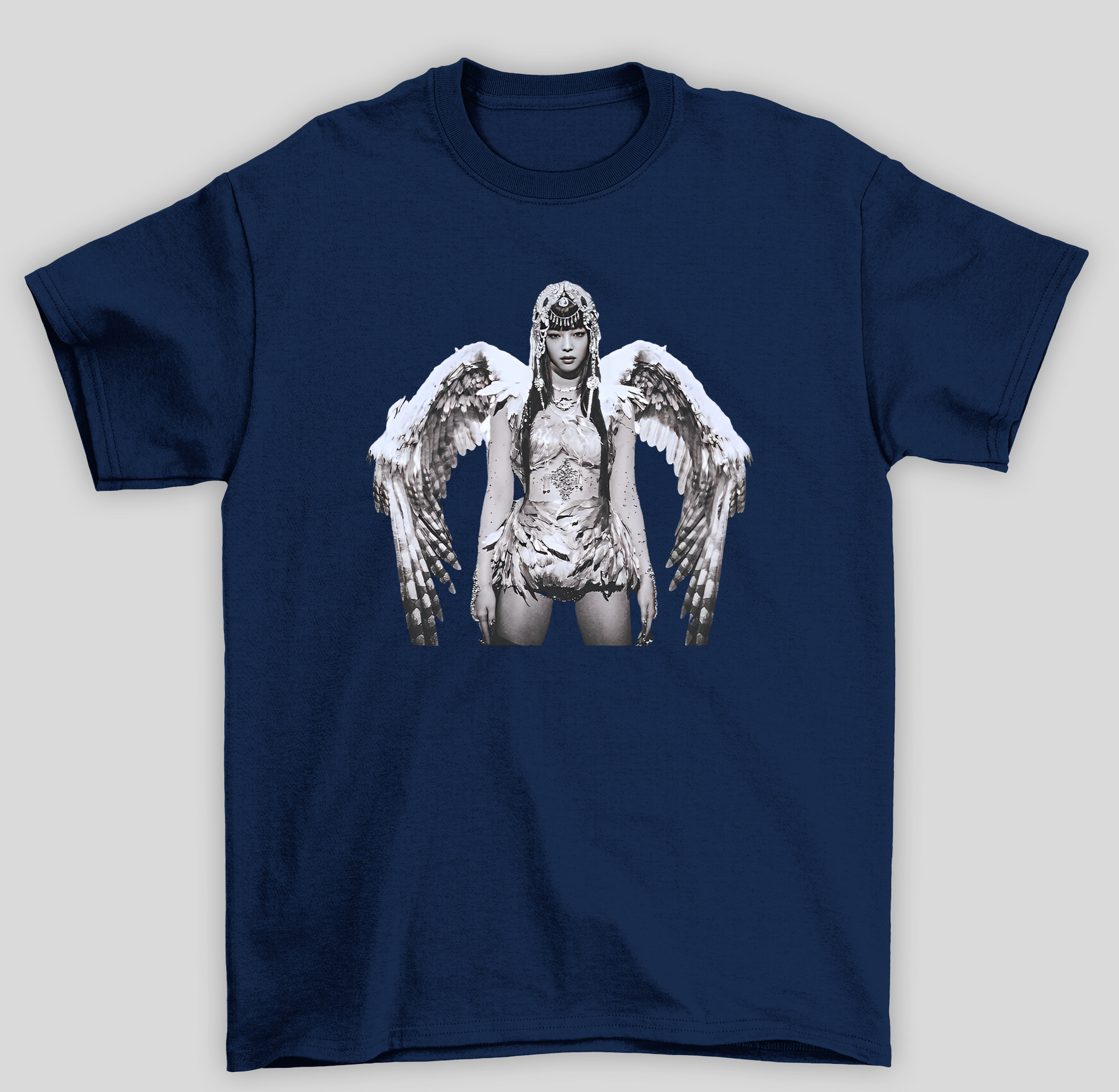 Camiseta Básica Jennie Zen Angel- azul-marinho