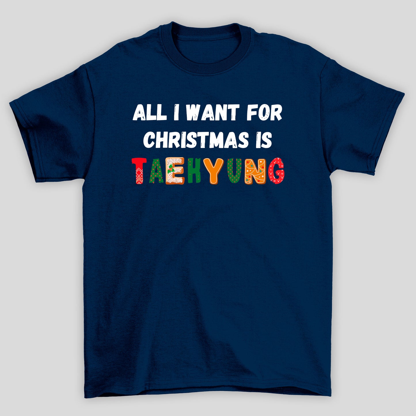 Camiseta Básica Christmas BTS All I Want For Christmas Is Taehyung