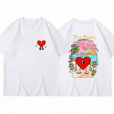 Camiseta Básica Heart Bad Bunny