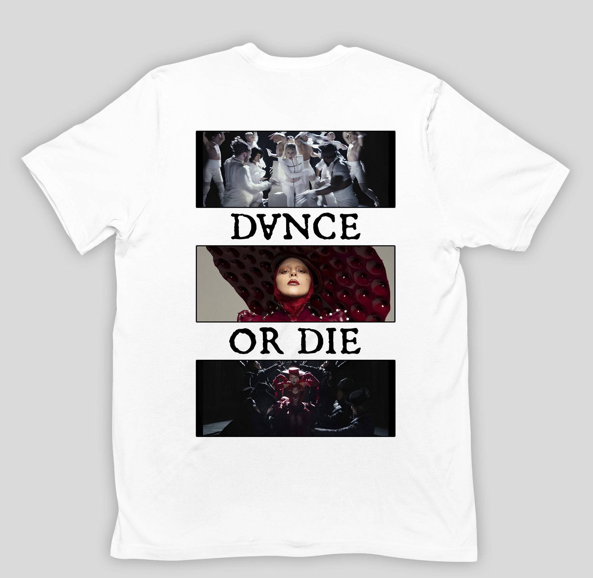 Camiseta Básica Lady Gaga Dance Or Die- BRANCO