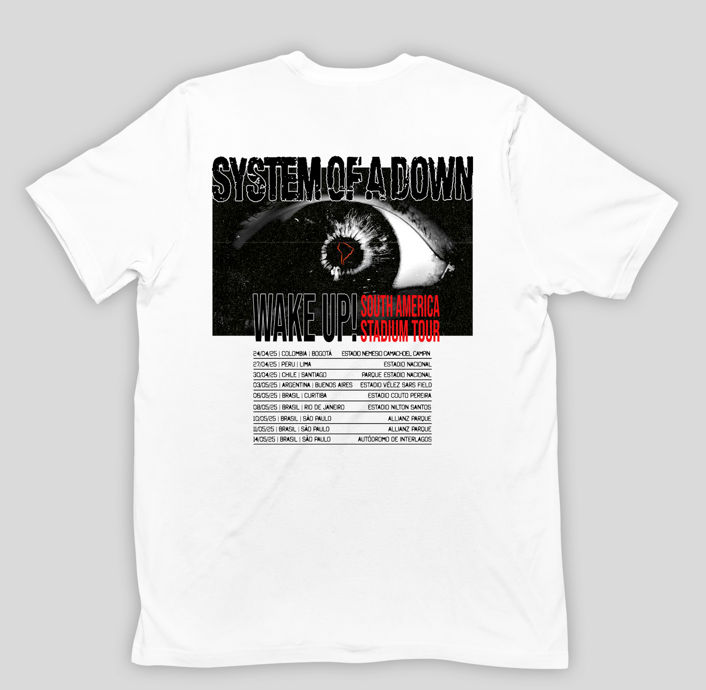 Camiseta Básica Sistem Of A Down Wake Tour