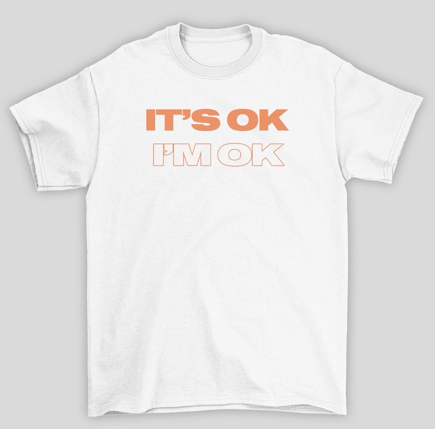 Camiseta Básica Tate McRae It's Ok I'm Ok- branco