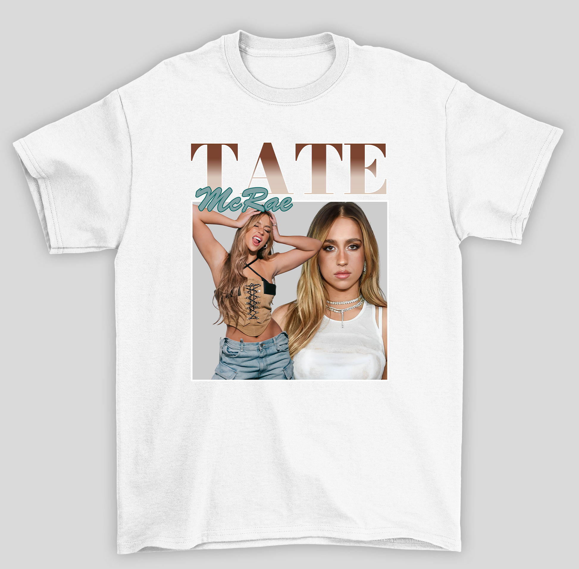 Camiseta Básica Tate McRae Retro- branco