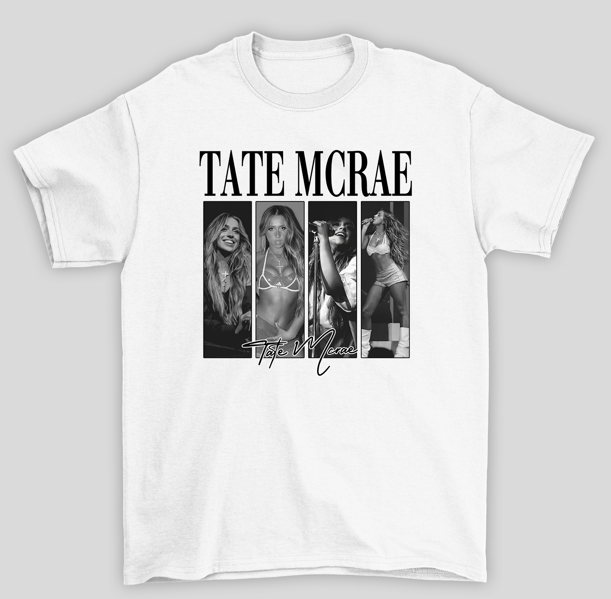 Camiseta Básica Tate McRae Collage- branco