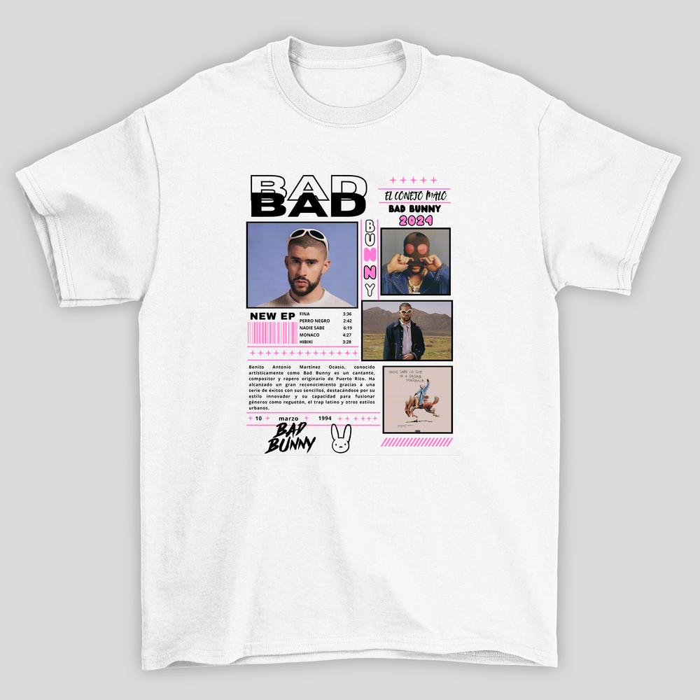 Camiseta Básica Bad Bunny El Conejo Malo