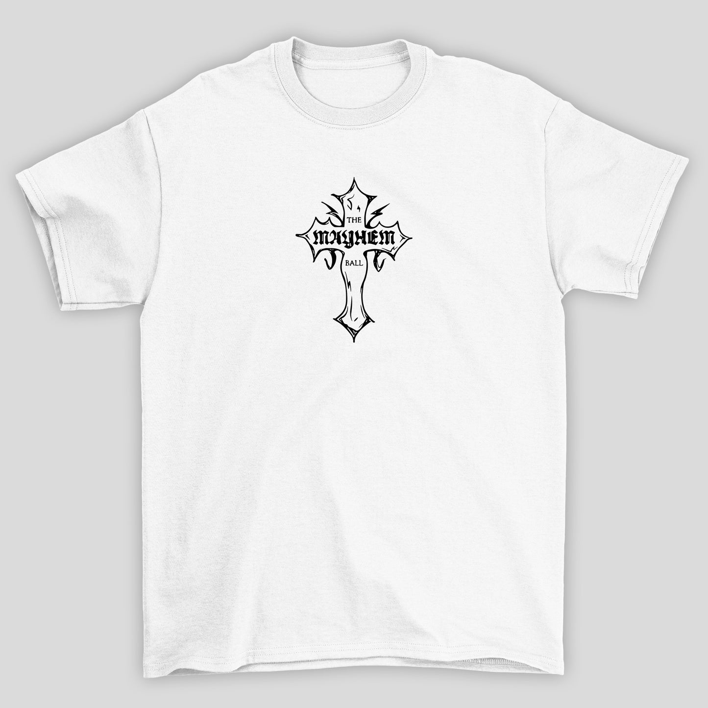 Camiseta Básica Lady Gaga Cruz Logo Mayhem