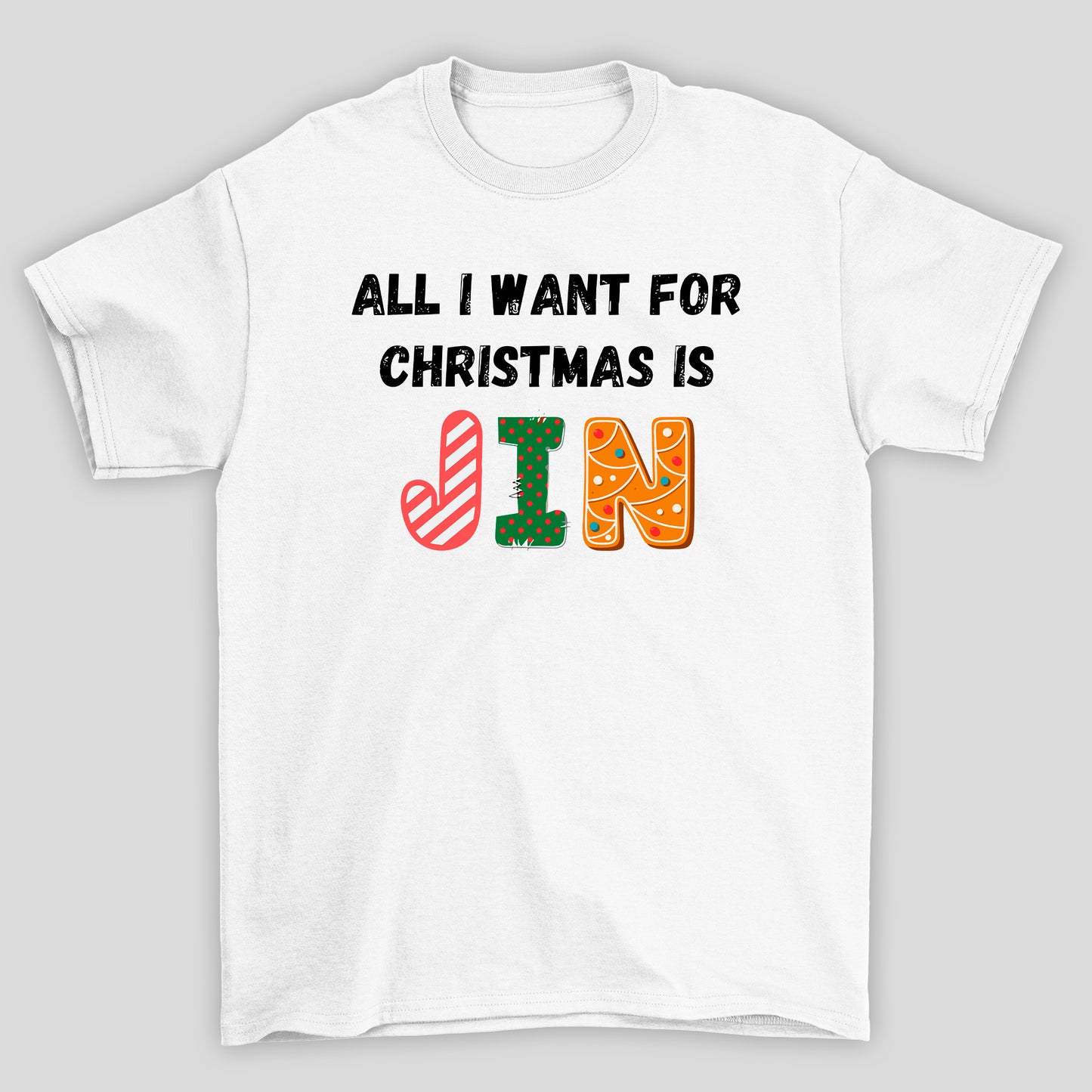 Camiseta Básica Christmas BTS All I Want For Christmas Is Jin