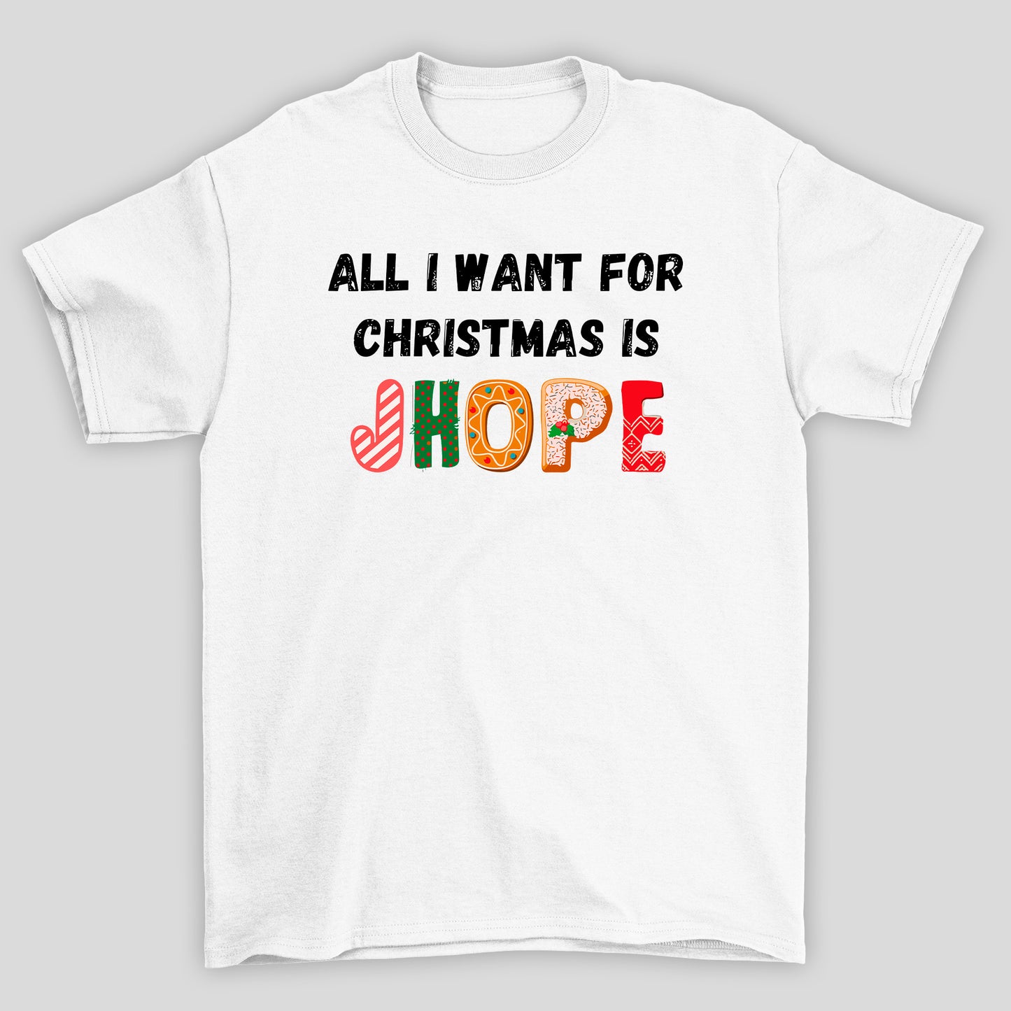 Camiseta Básica Christmas BTS All I Want For Christmas Is JHope