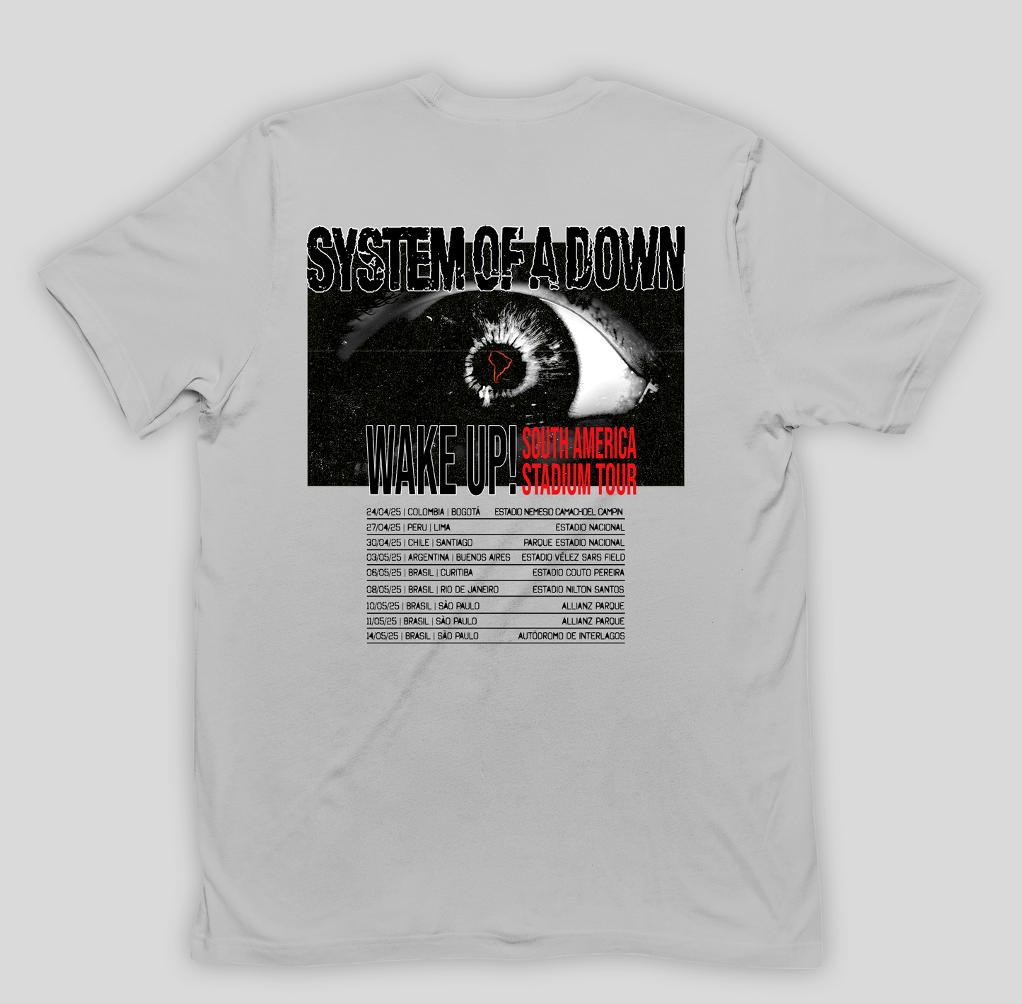 Camiseta Básica Sistem Of A Down Wake Tour