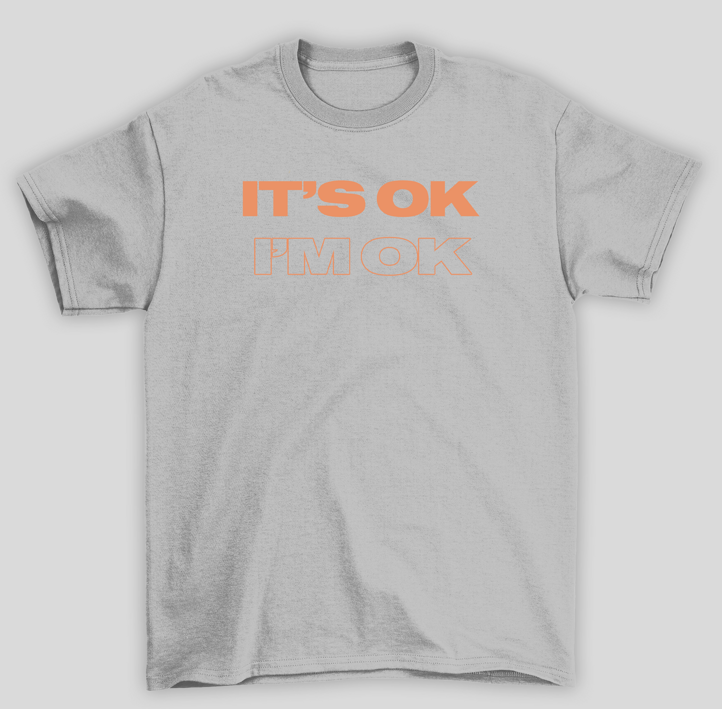 Camiseta Básica Tate McRae It's Ok I'm Ok- cinza