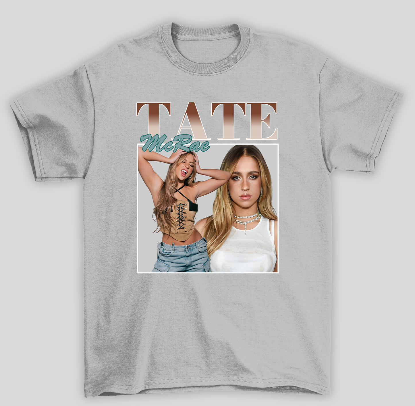 Camiseta Básica Tate McRae Retro- cinza