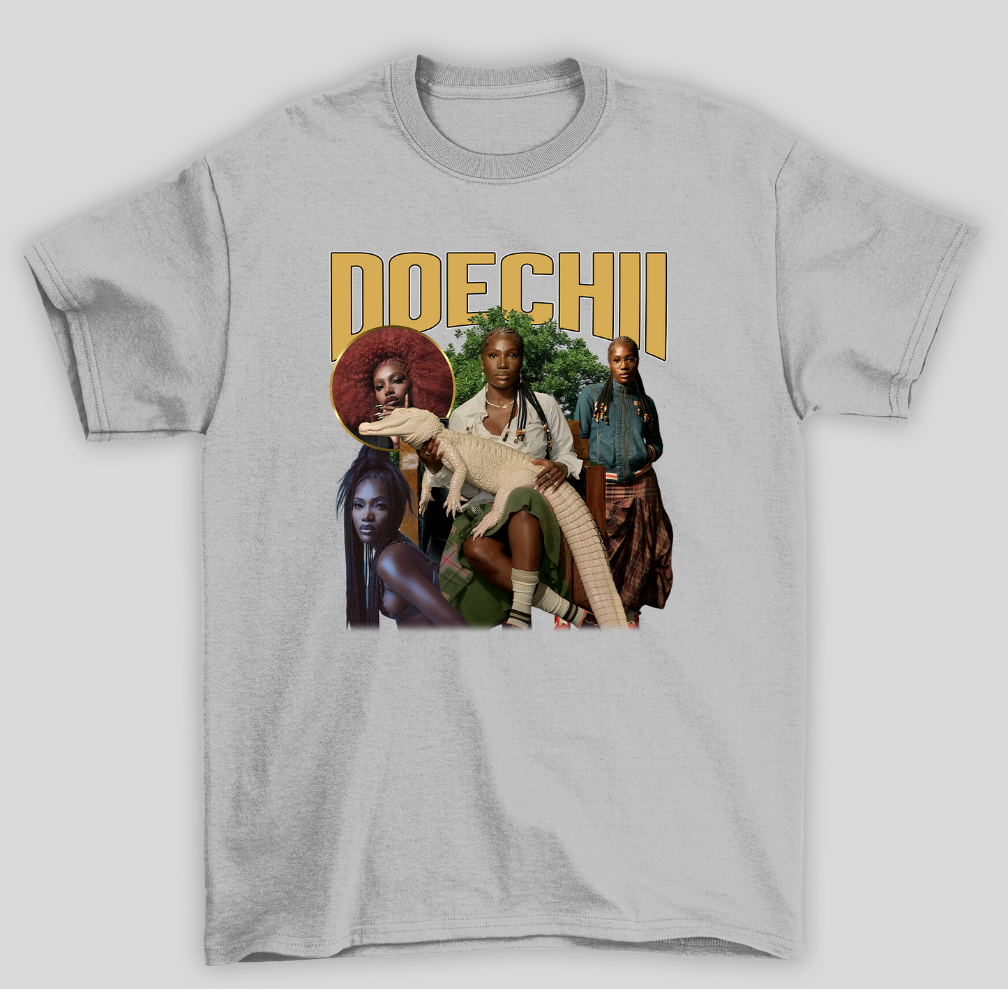 Camiseta Básica Doechii Collage