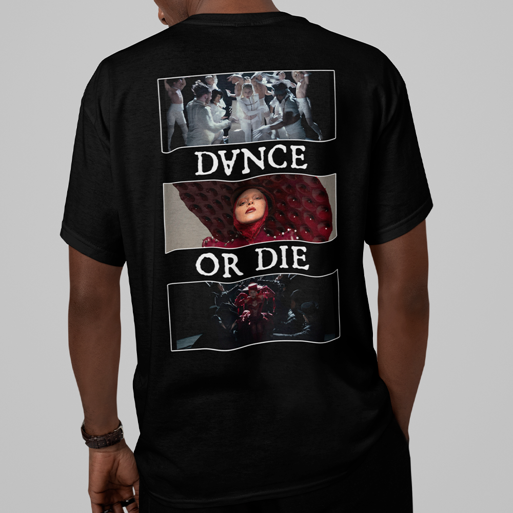 Camiseta Básica Lady Gaga Dance Or Die- PRETO