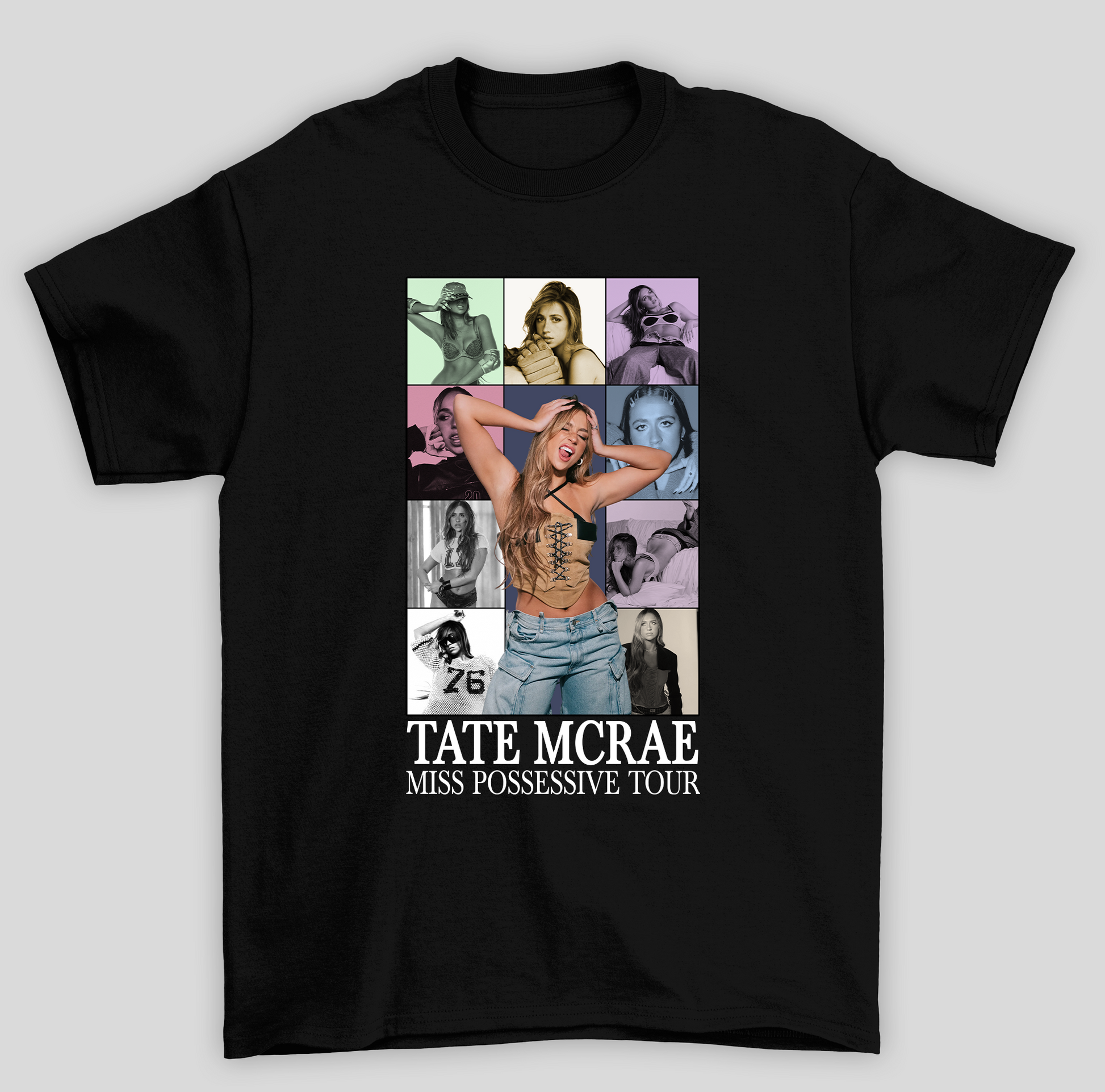 Camiseta Básica Tate McRae M. Possessive Tour- preto