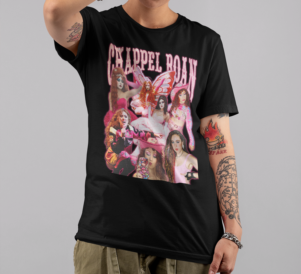 Camiseta Básica Chappel Roan Pink Mood- preto