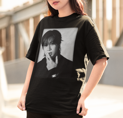 Camiseta Básica Shinee Taemin Photo P&B- preto