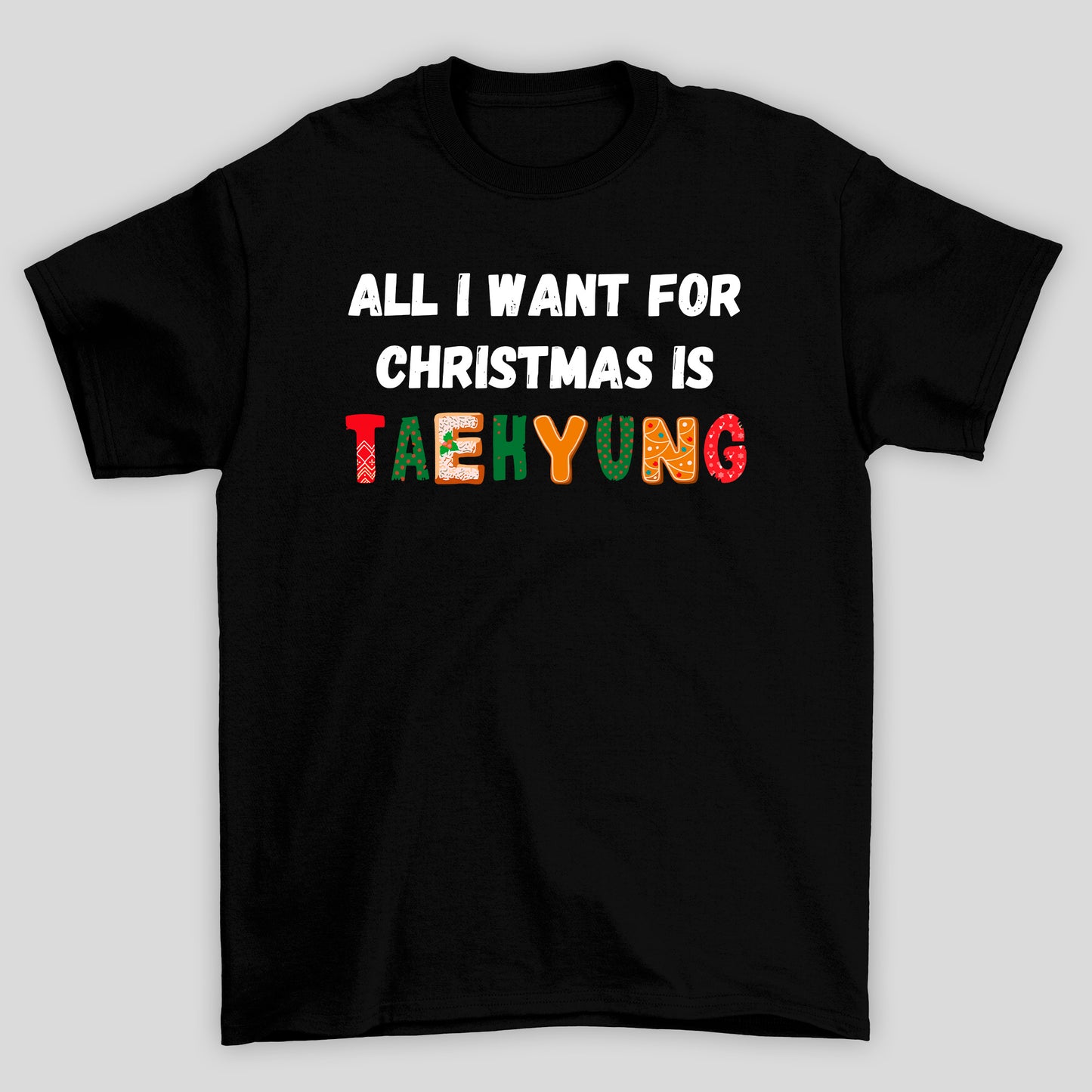 Camiseta Básica Christmas BTS All I Want For Christmas Is Taehyung