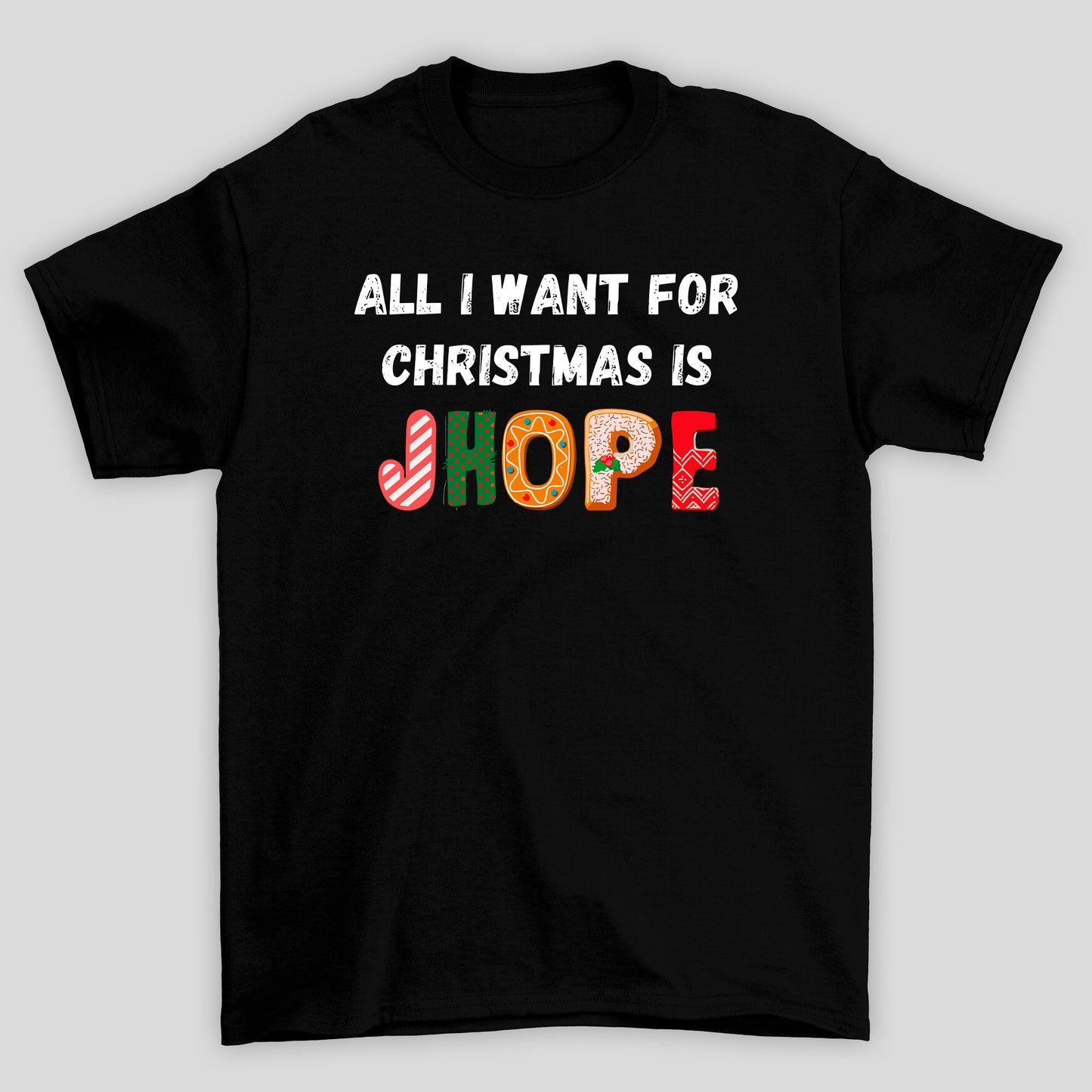 Camiseta Básica Christmas BTS All I Want For Christmas Is JHope