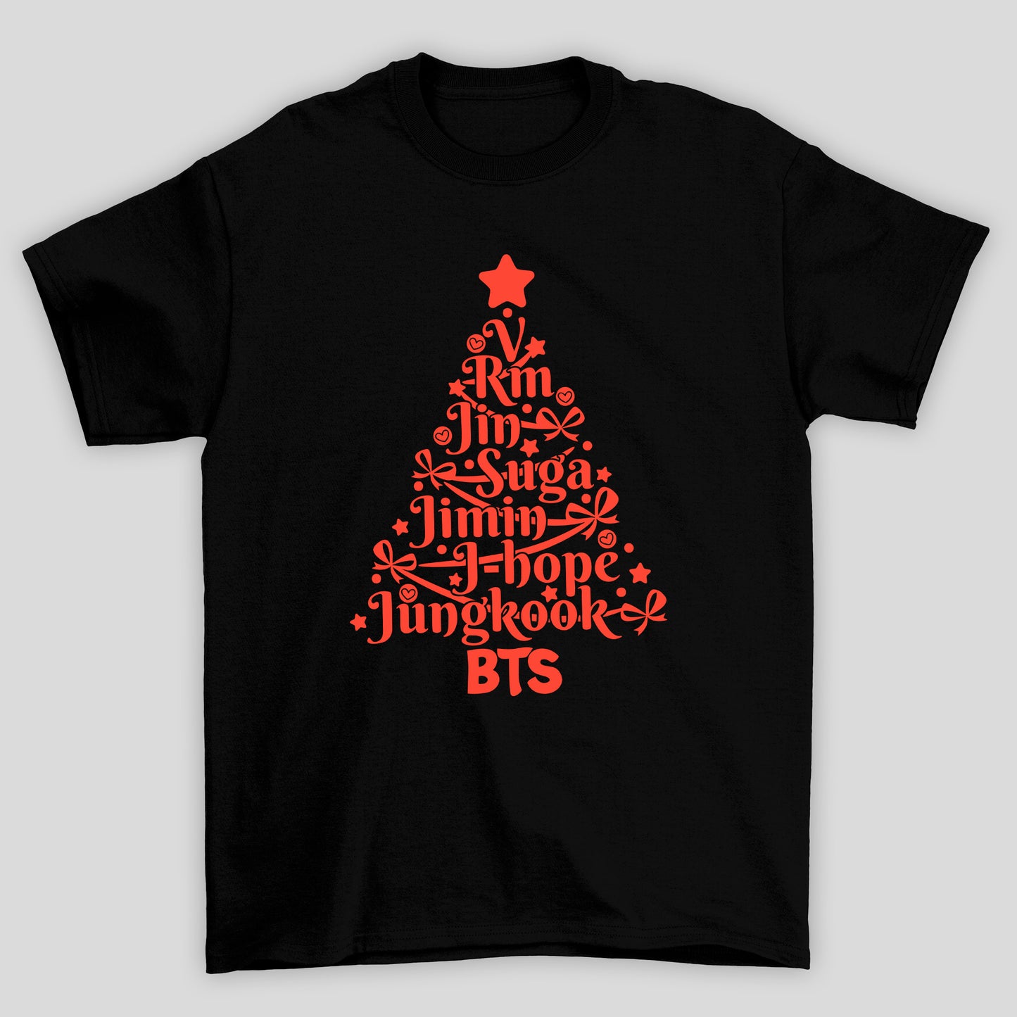 Camiseta Básica Christmas BTS Arvore de Natal