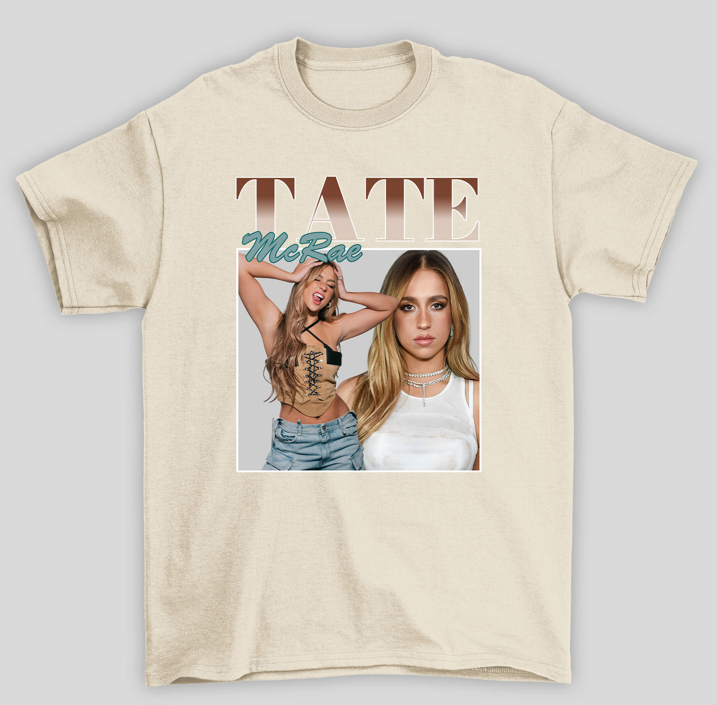 Camiseta Básica Tate McRae Retro- pérola