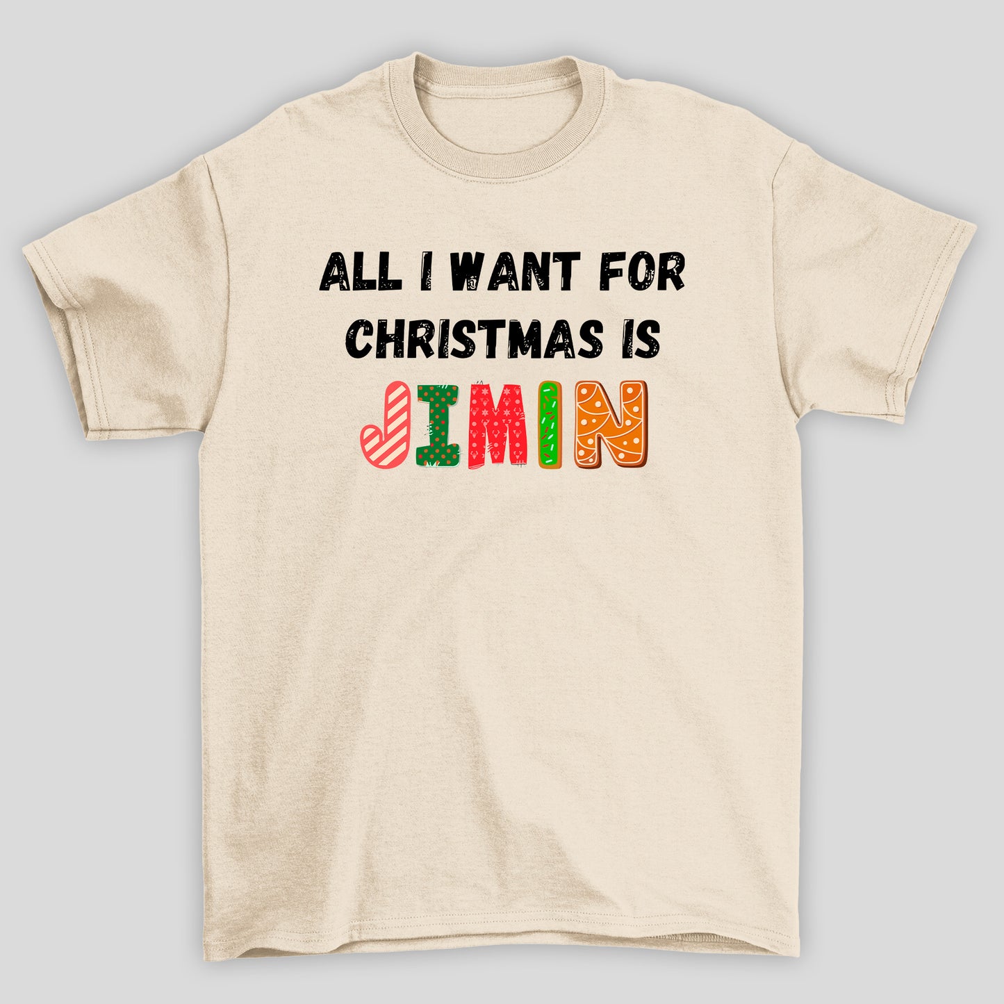 Camiseta Básica Christmas BTS All I Want For Christmas Is Jimin