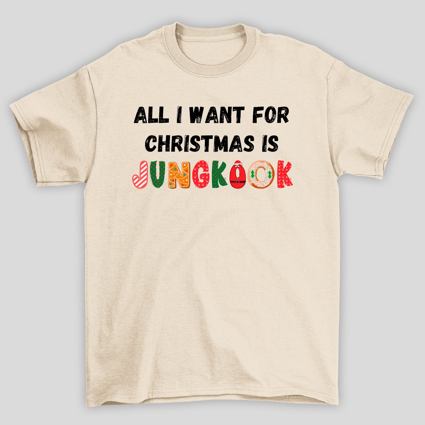 Camiseta Básica Christmas BTS All I Want For Christmas Is Jungkook