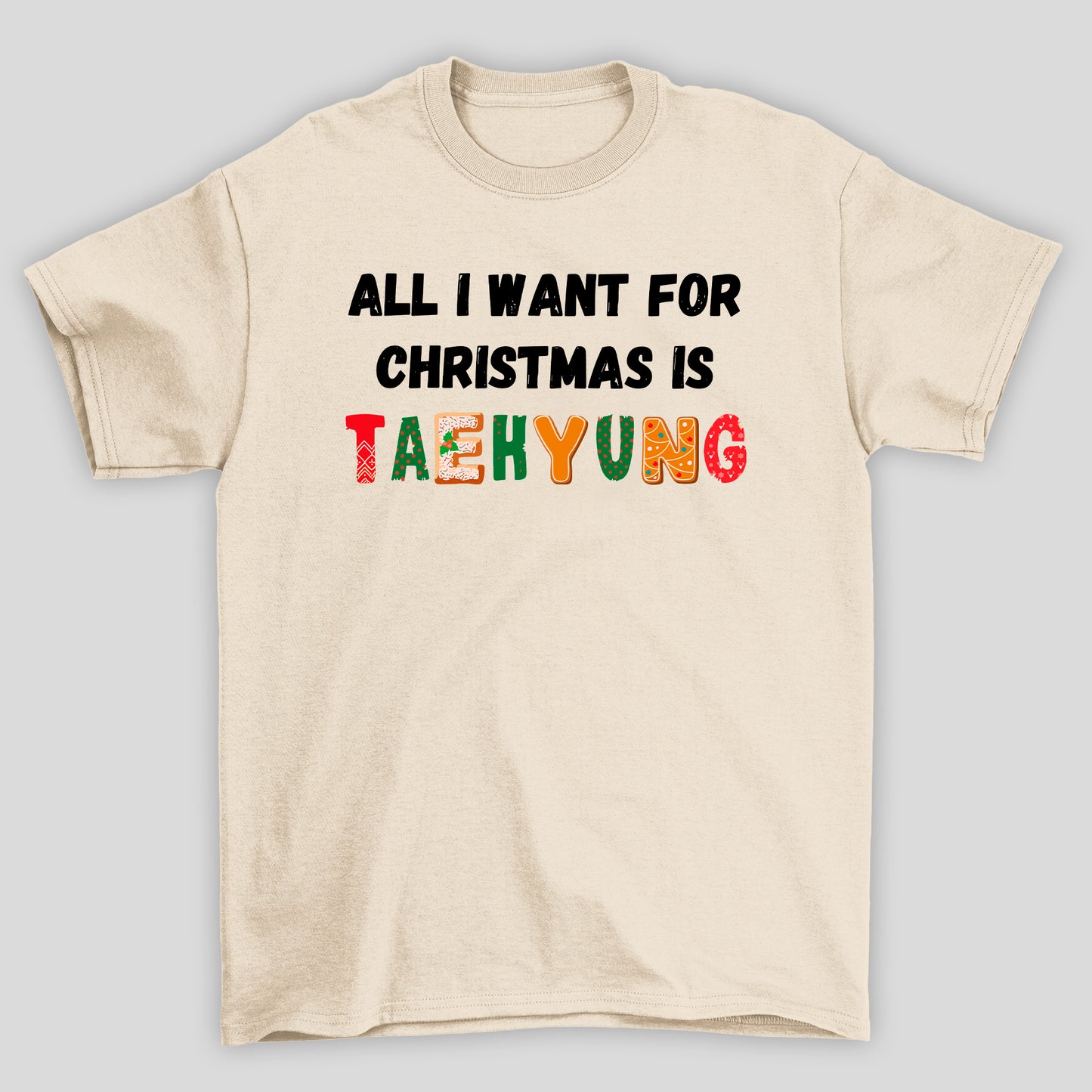 Camiseta Básica Christmas BTS All I Want For Christmas Is Taehyung