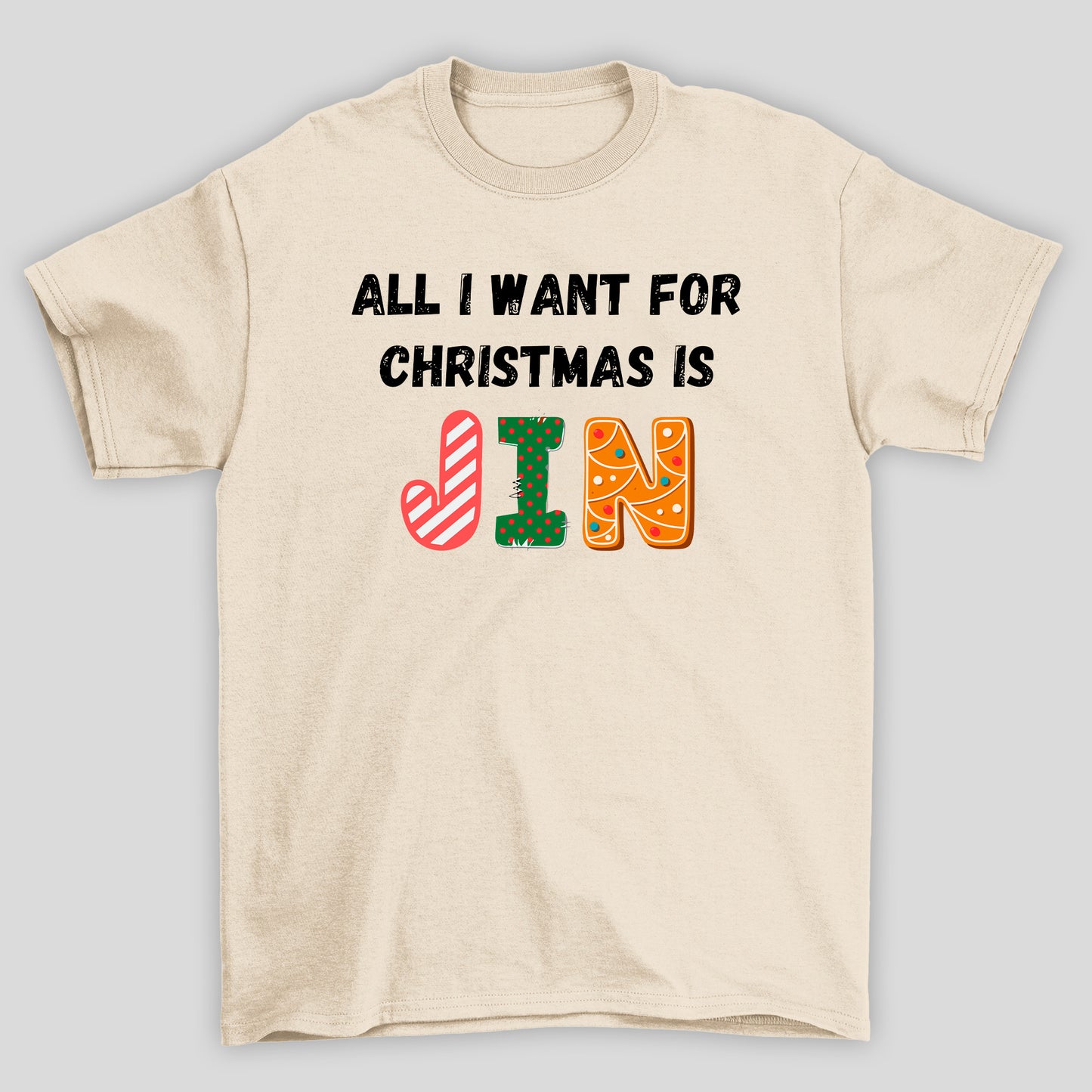 Camiseta Básica Christmas BTS All I Want For Christmas Is Jin