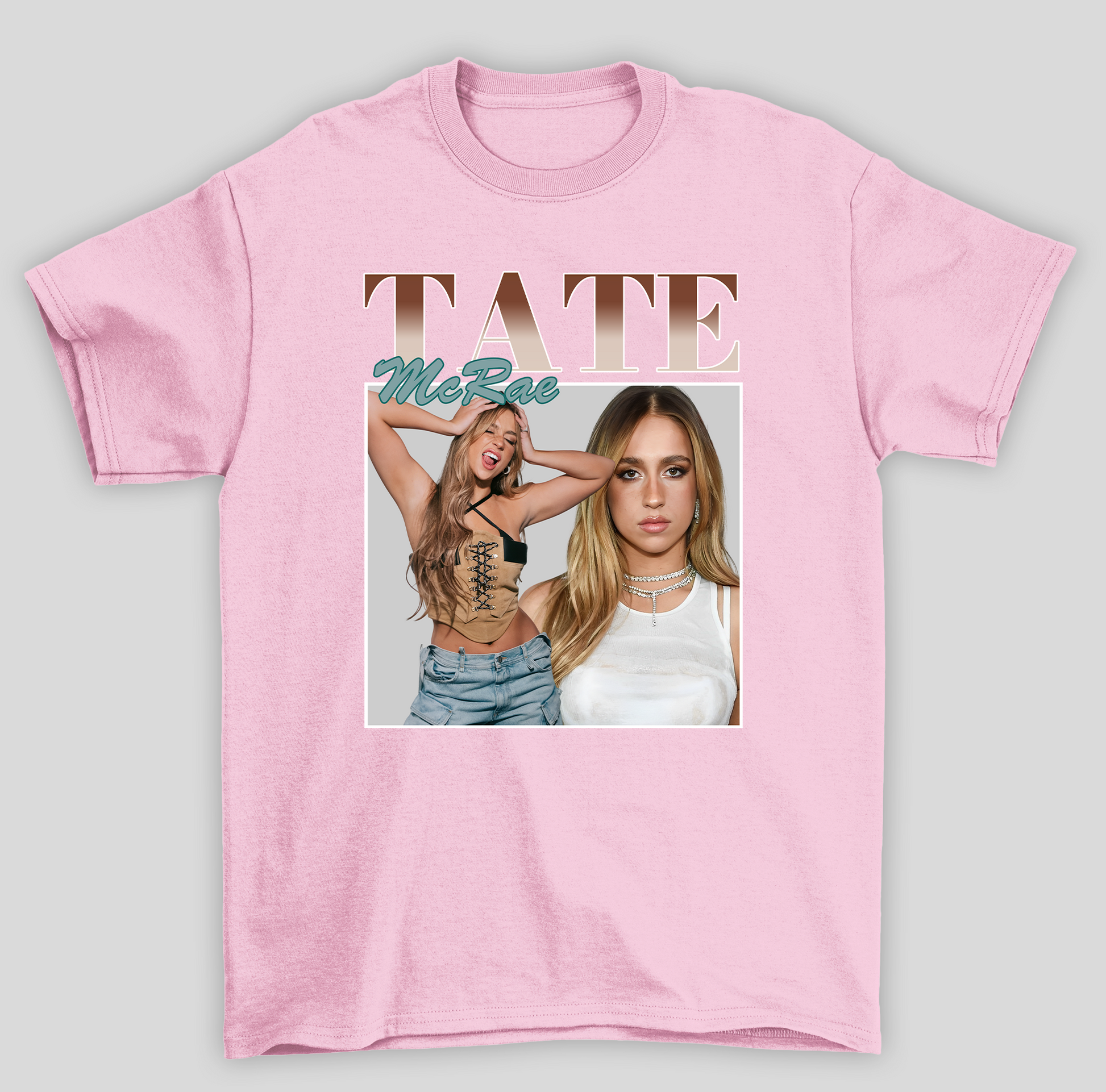 Camiseta Básica Tate McRae Retro- rosa bebe