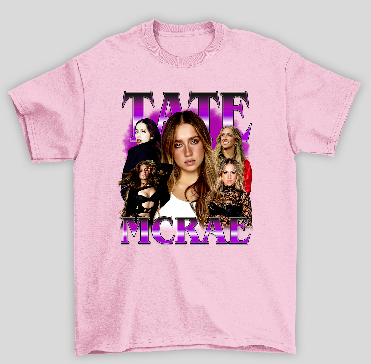 Camiseta Básica Tate McRae Digital- rosa bebe