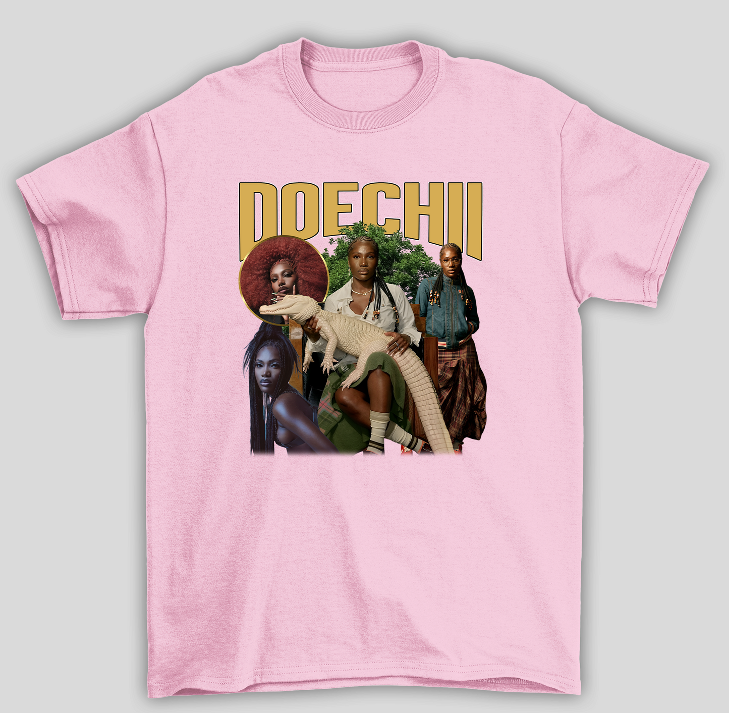 Camiseta Básica Doechii Collage