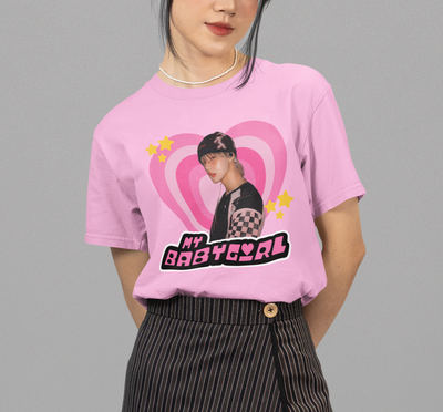 Camiseta Básica Shinee Taemin My Baby Girl- rosa bebe