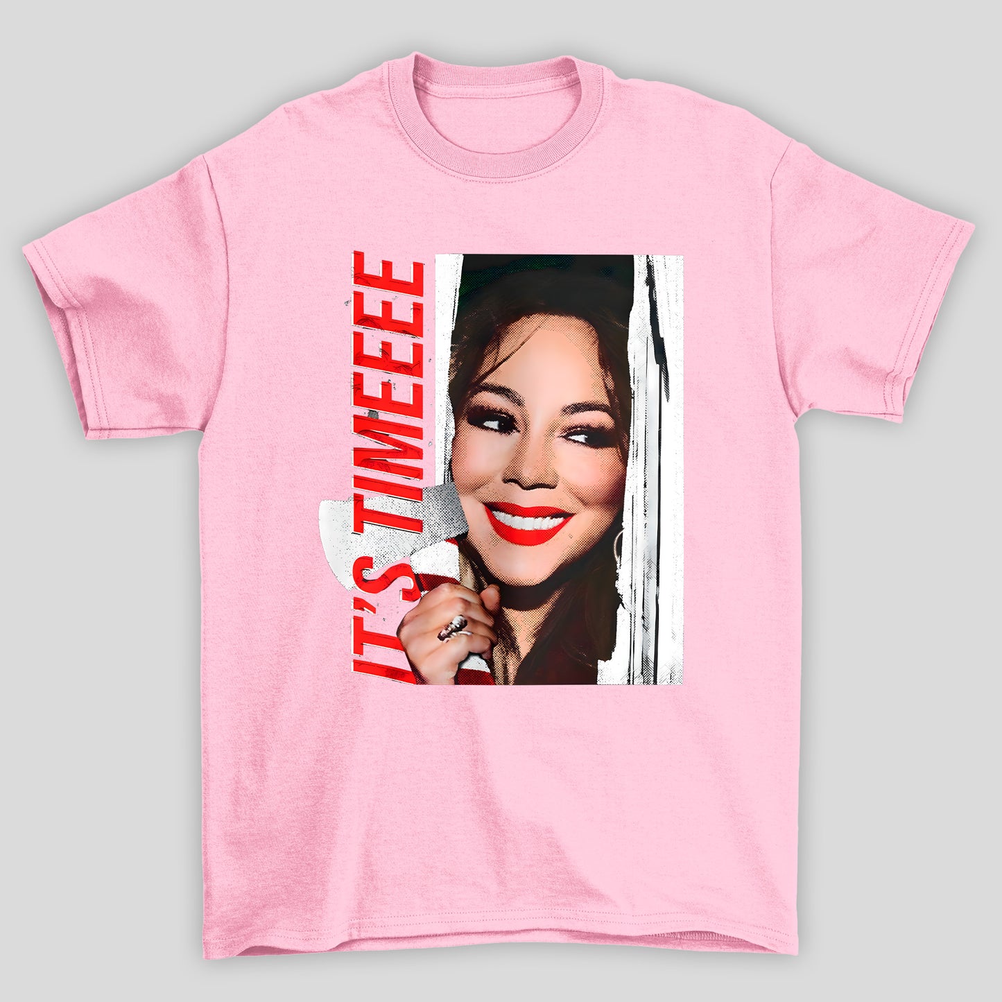 Camiseta Básica Christmas Mariah Carey It's Time Natal Iluminado