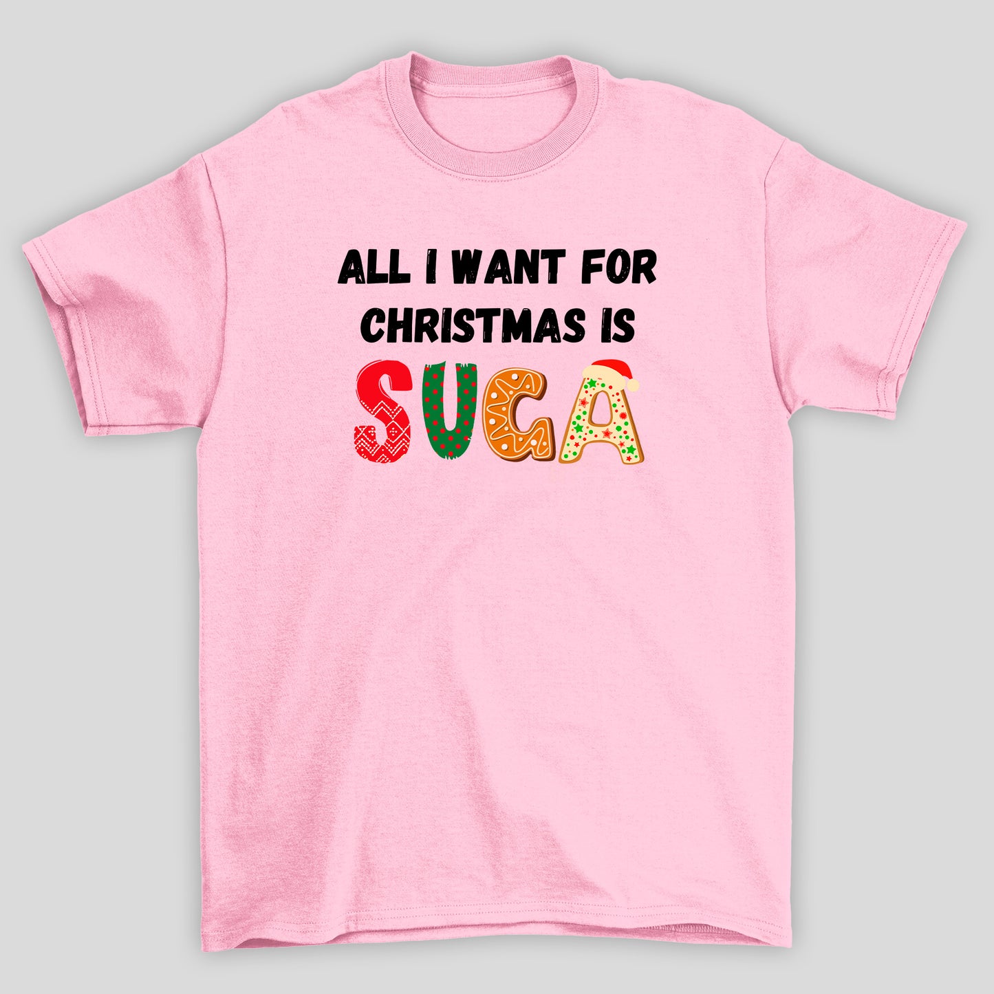 Camiseta Básica Christmas BTS All I Want For Christmas Is Suga
