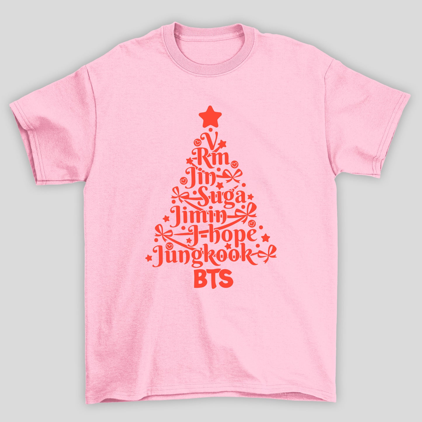 Camiseta Básica Christmas BTS Arvore de Natal