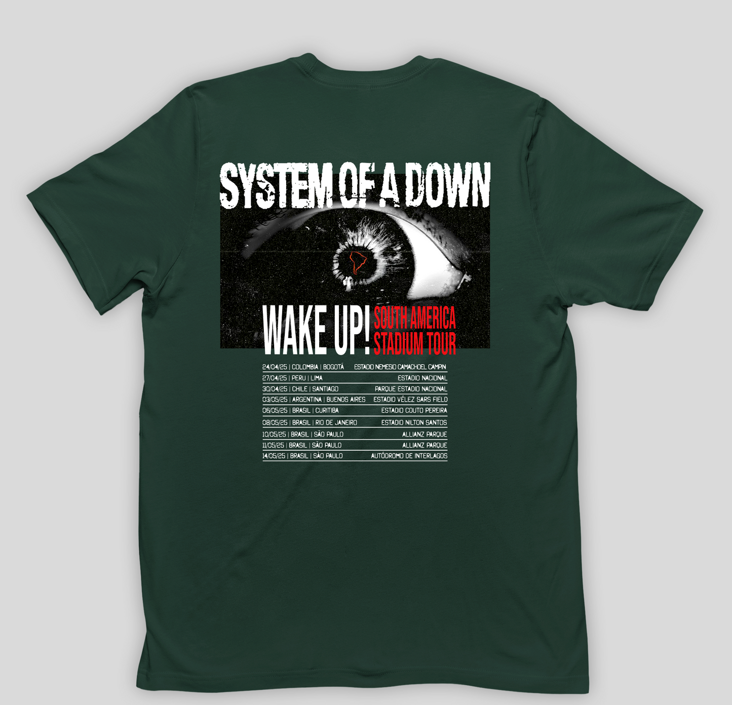 Camiseta Básica Sistem Of A Down Wake Tour